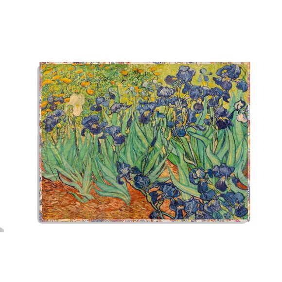 Johnny Was Irisis Travel Blanket Van Gogh Reversible Blue Floral Home Lounge NEW - Picture 1 of 7